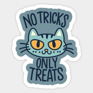No Tricks Only Treats Cat Humor Sticker